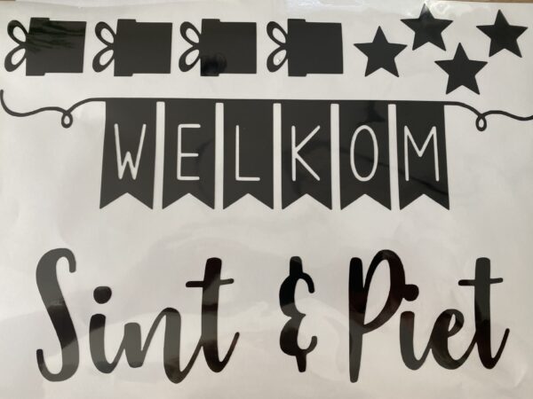 Raamsticker Welkom Sint en Piet