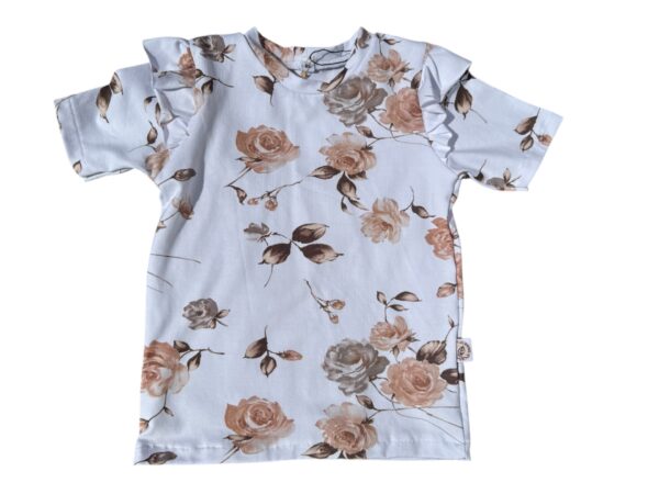 Ruffle shirt bloem bruin