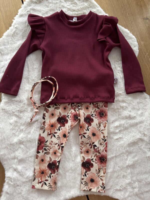 Ruffle shirt rib bordeaux - Afbeelding 2
