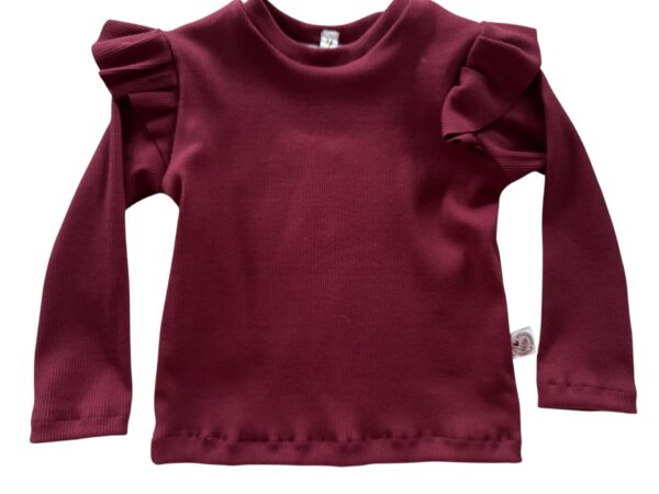 Ruffle shirt rib bordeaux