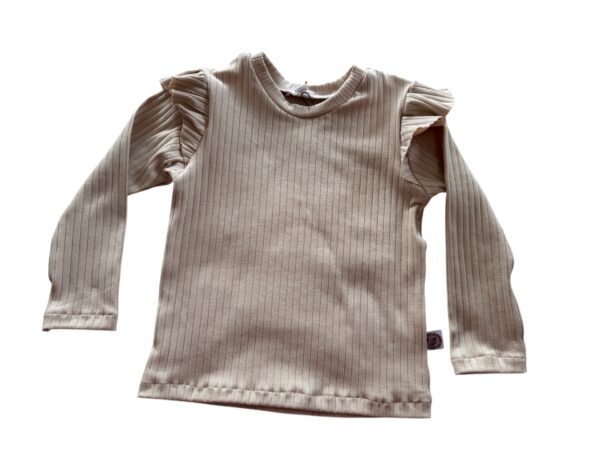 Ruffle shirt rib beige
