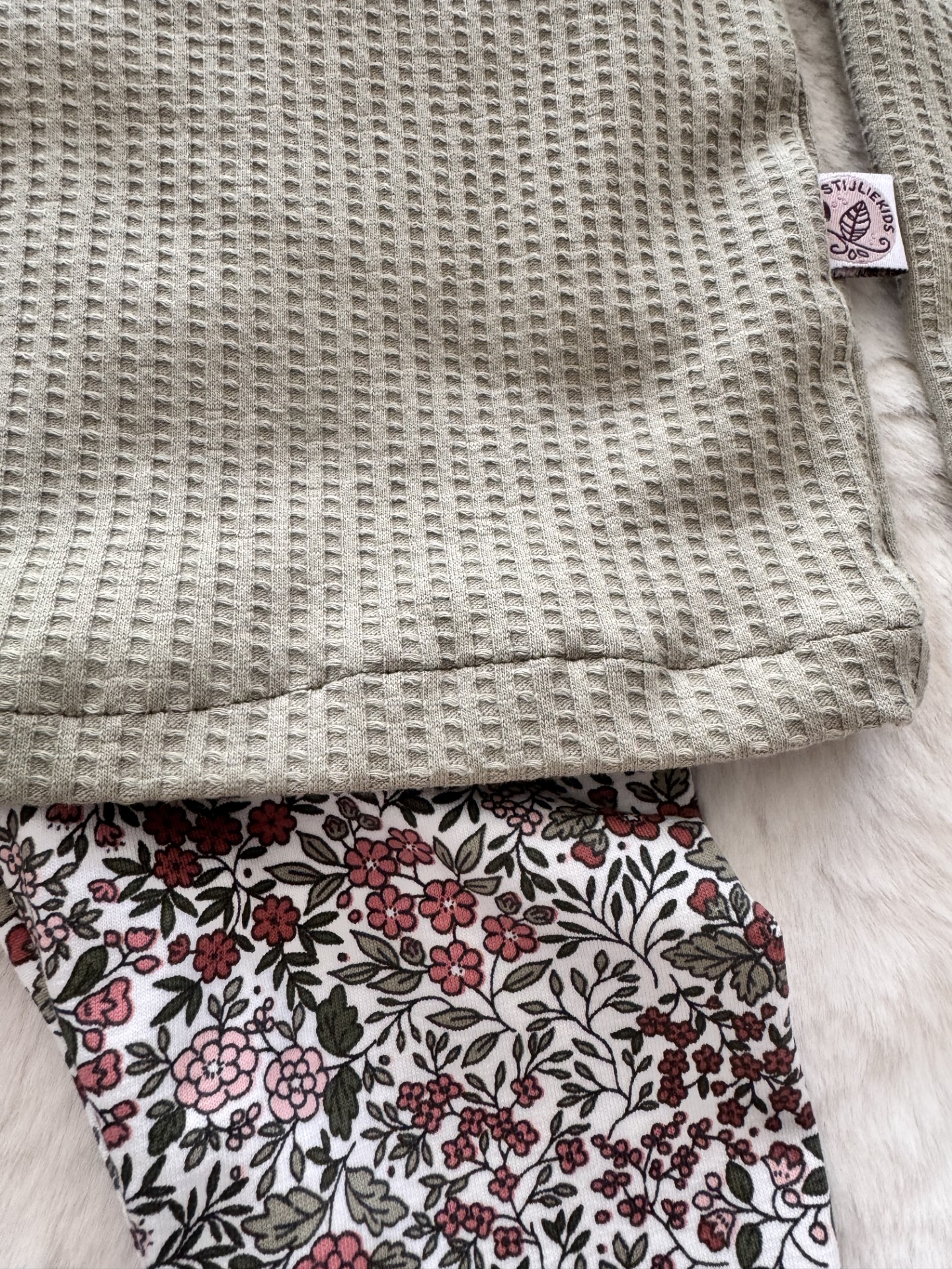 Ruffle shirt wafel groen - Afbeelding 2