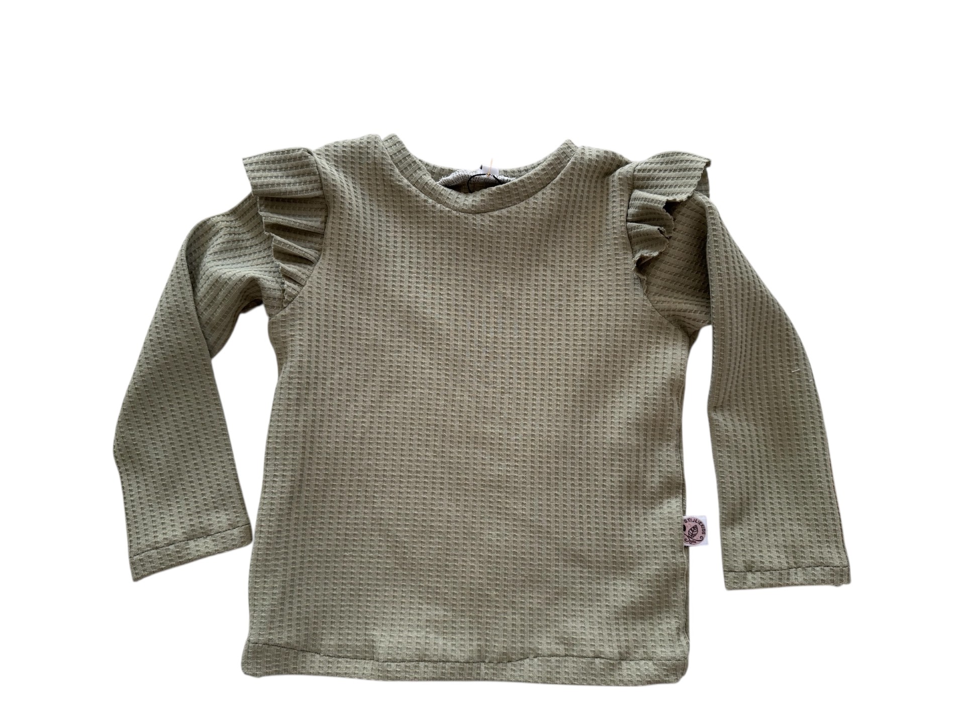 Ruffle shirt wafel groen