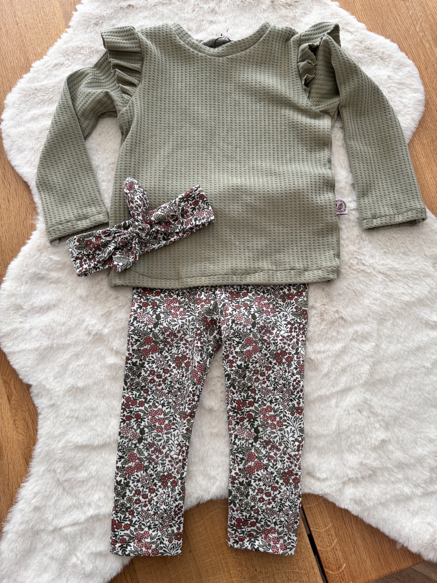 Ruffle shirt wafel groen - Afbeelding 5